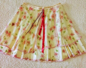 Jupe Plissée French Connection Multicolore à Volants - Taille 2 - Style Hippie/boho
