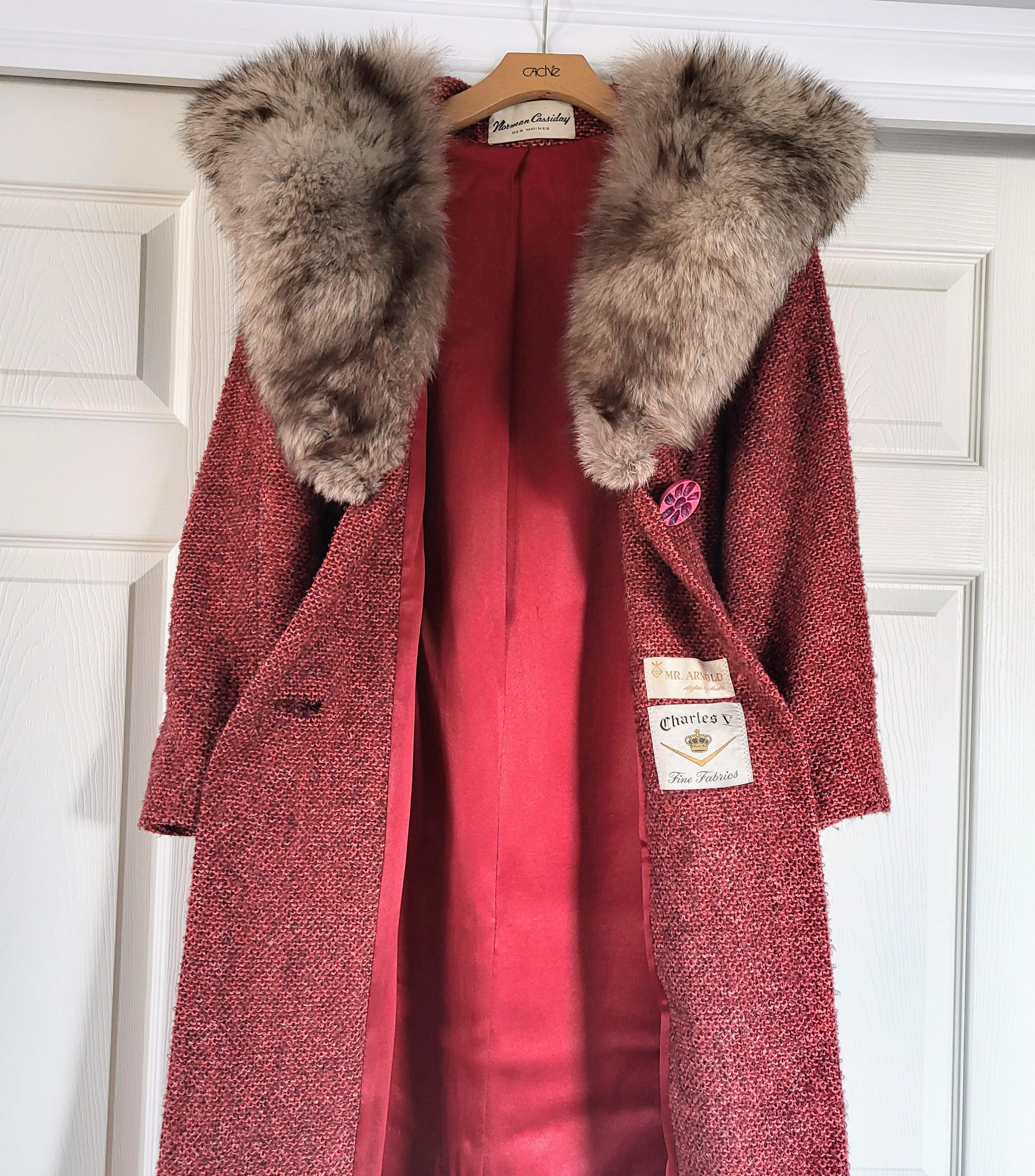 Rare Find Vintage 80s Winter Wool Women's Coat With Huge Crystal