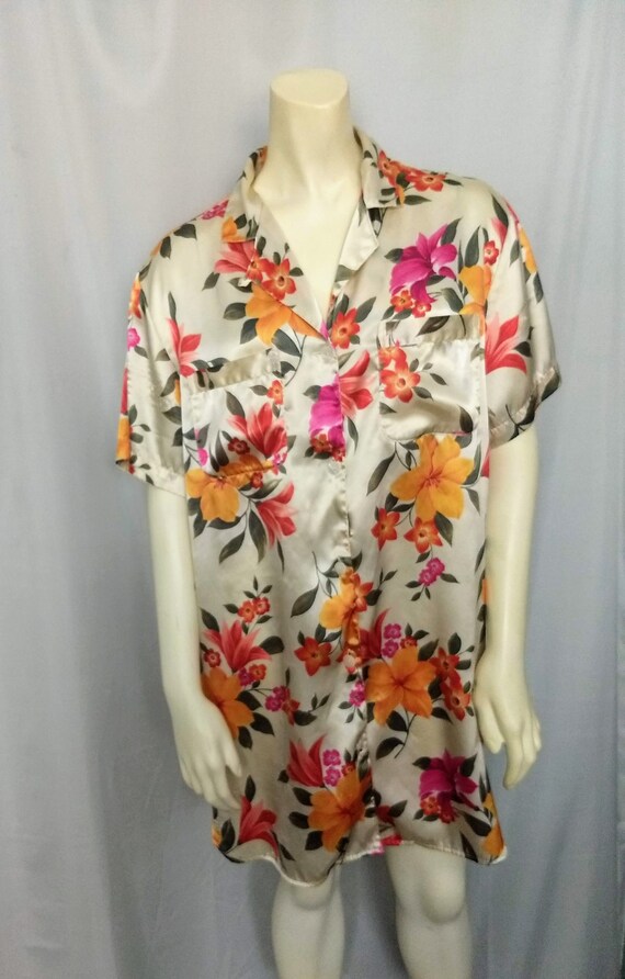 satin sleep shirt short sleeve