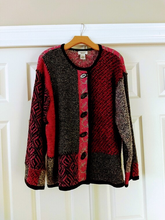 Vtg Size 2X LAURA ASHLEY Cardigan/Multicolor Fall 