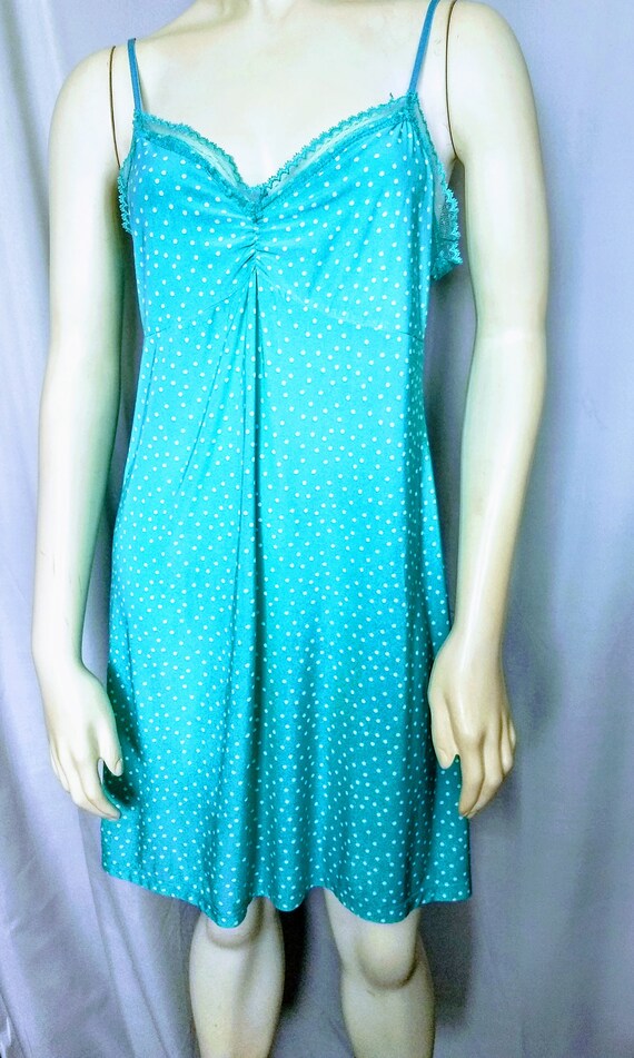 Emerald Green Short Nightgown/Green and White Polka D… Gem