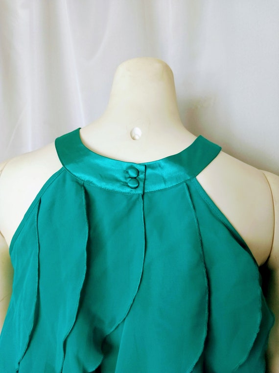 Halter Party Blouse With Ruffles,Emerald Unique R… - image 5