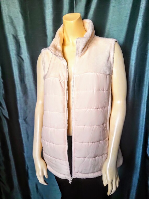FILA Sport Winter Vest silky Soft Cream Zipper up Sleeveless Jacket quality Quilted Puffer With Faux Fur gift for Her gift Idea size XL N856 Etsy Ireland