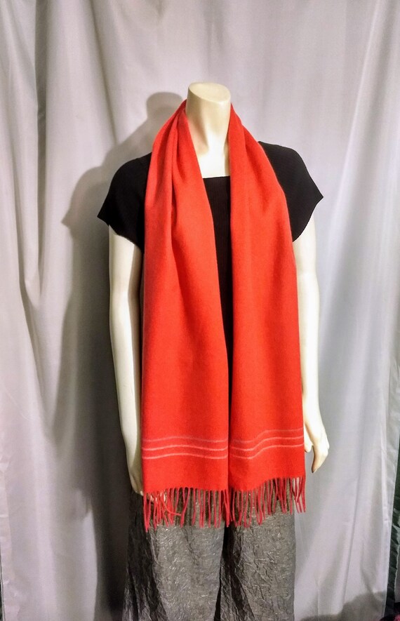 Solid Coral WOOL Winter Scarf/Super Soft and Warm… - image 4