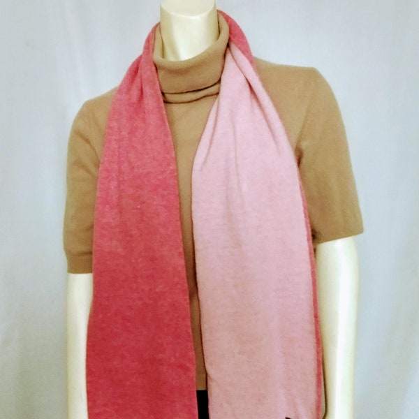 Écharpe double face en laine angora J CREW/écharpe deux tons roses/écharpe d'hiver douce et chaude/écharpe en laine rose de qualité unique/cadeau pour elle/idée cadeau/N533