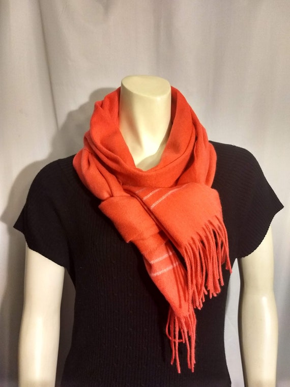 Solid Coral WOOL Winter Scarf/Super Soft and Warm… - image 3
