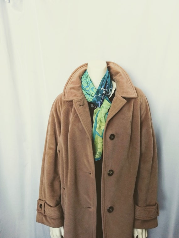 Vtg Women Camel Cashmere Light Coat,Classic Short