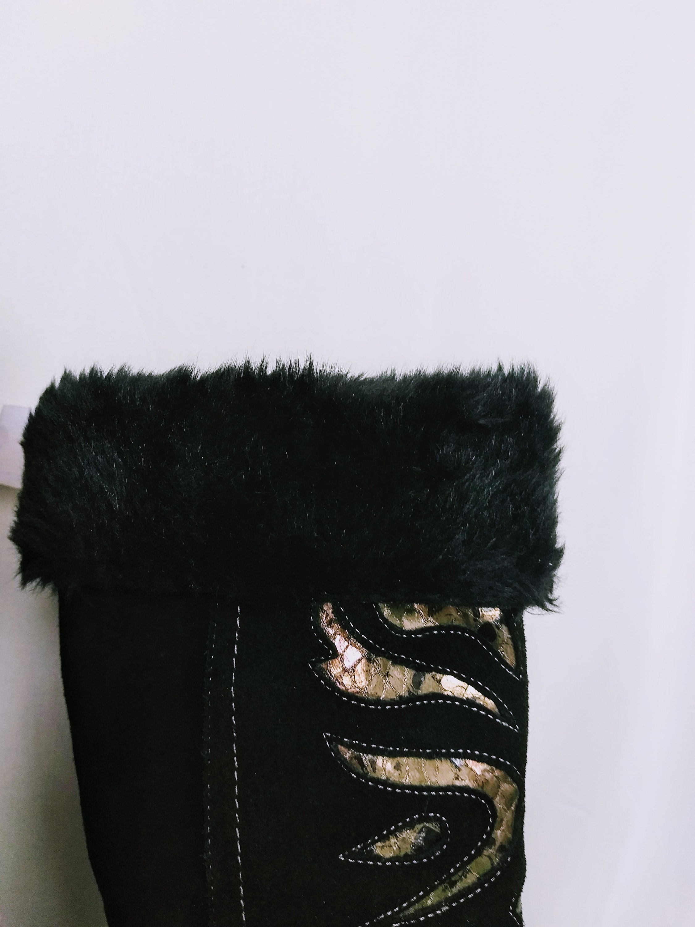 VTG tamaño 10 10 10 Mujer botas negro Slouch botas Winter ante botas botas with Faux Fur Flat negro ante botas Winter botas with Fur Lining,No562 15684a VTG tamaño 10 10 10 Mujer botas negro Slouch botas Winter ante botas botas with Faux Fur Flat negro ante botas Winter botas with Fur Lining,No562 15684a