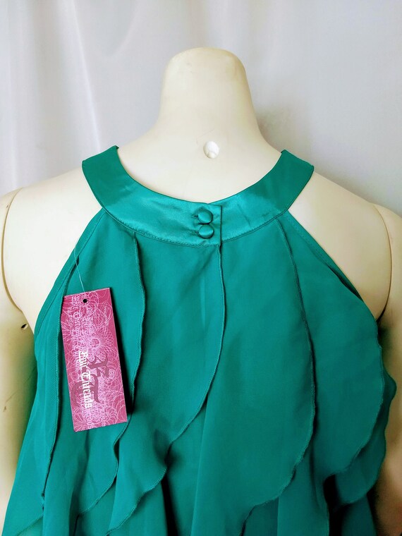 Halter Party Blouse With Ruffles,Emerald Unique R… - image 6