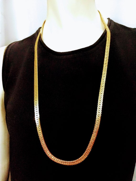 Gold Plated Heavy Chain Unisex Necklace/30" Long … - image 5