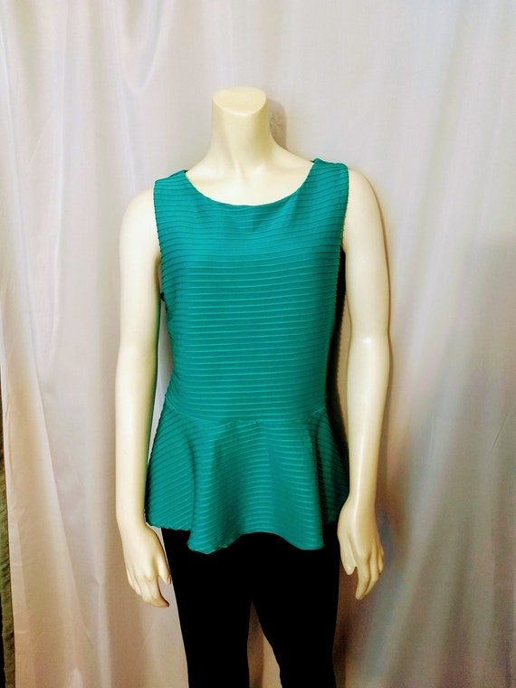 BISOU BISOU Designer Sleeveless Top,Emerald Blouse