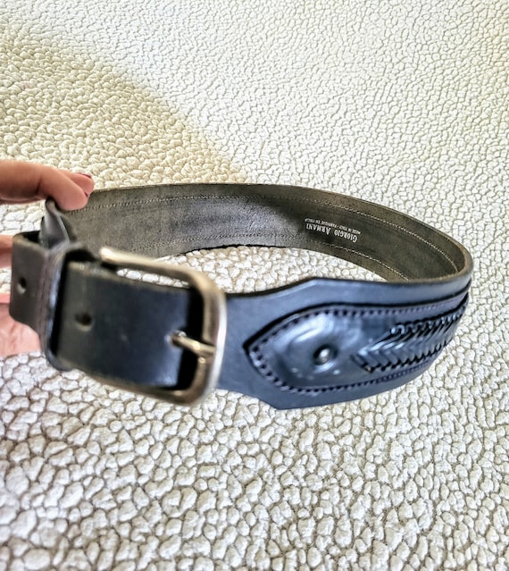 Giorgio armani leather belt deals