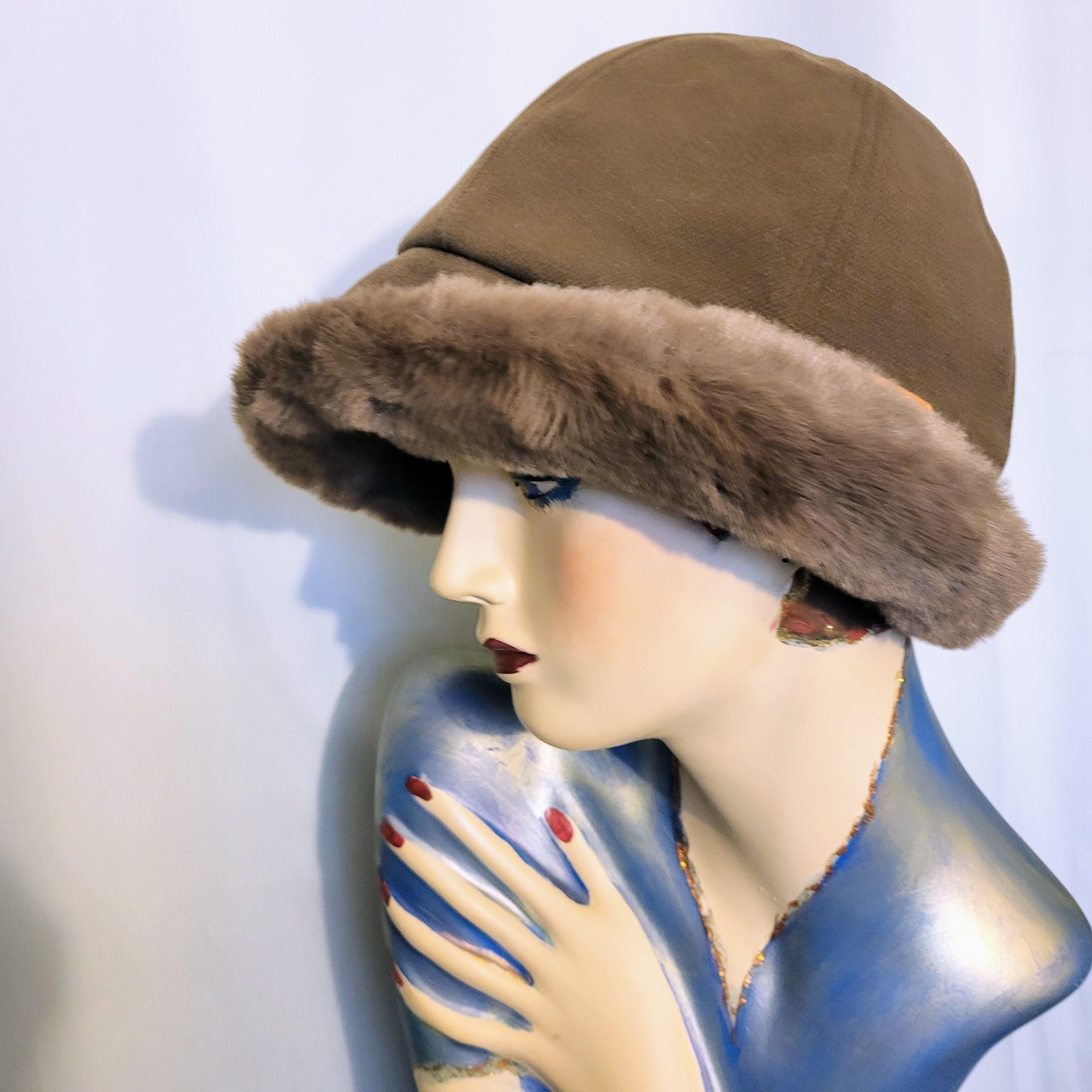 Brown Winter Bucket Hat Super Warm Double Layers Soft Faux 