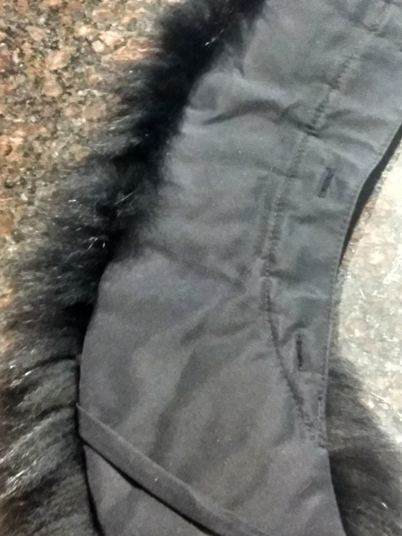 Black Short Fox Fur Collar/Detachable Fox Fur Win… - image 5