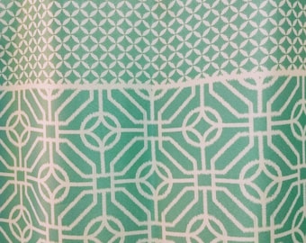 Geometric Blue Shower Curtain/Mid-Century Modern Farmhouse Art Designed Mosaic Abstract Bathtub Curtain/Elegant Bathroom Décor Curtain/No196