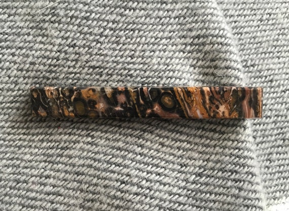 Leopard skin tie bar/Mens stone tie clip /men at work/ office wear/mens fashion/tie access ories/free shipping /animal skintie clip