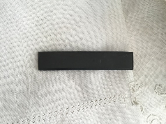 Flat black tie clip/black slate tie clip/ black chalkboard tie clip/ teachers tie clip/mans tie accessories/