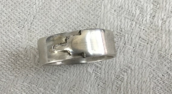 Sterling silver art deco band ring / Mans band ring/womans band ring / size 8 /minimalist jewelry./ OnlyStoneJewelry