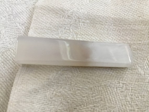Mens white tie clip/Two tone white tie bar/stone tie bar/Professional mans suit accessories/office gift for man/mens christmas gifts/