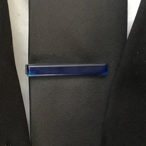 Royal Blue agate tie clip/navy blue stone / mens suit accessories/ mens office attire/stone tie bar