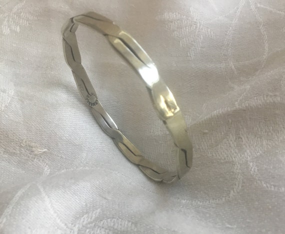 Sterling Silver bangle bracelet/sterling twisted bangle/9 1/2 inch bracelet/woman's jewelry/