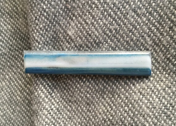Light blue tie clip/sky blue and cloud white tie bar /mens suit accessories/professional mens attire