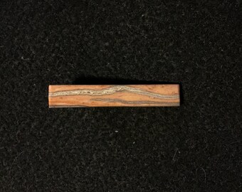 wood stone tie clip/ banded rhyolite /suit and tie accessories/mens accessories/free shipping/stone tie clip/ rustic tie clip/ boho