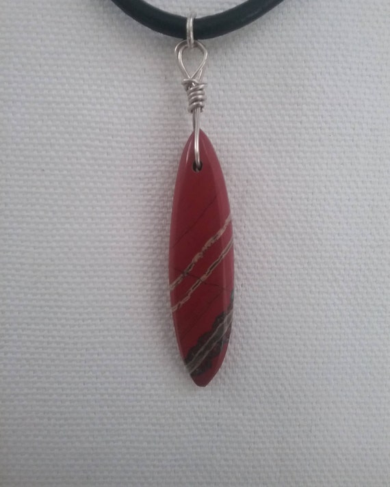 Red river stone pendant/ American Indian style necklace/Hand made polished stone jewelry/pendant for man or woman/free shipping