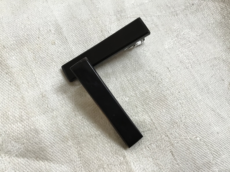 Black tie clip onyx tie bar black suit accessoriesmens office attireblack stonefree shippingStrength and staminaprofessional man