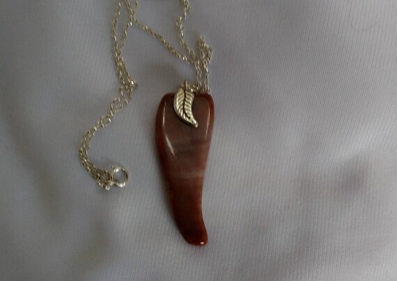 Chili pepper necklace/Red stone pendant/red stone hot pepper/.Gift for cook/vegan jewelry/hot pepper /only stone jewelry