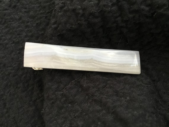 Blue lace tie clip/White stone tie clip/ mans suit accessories/office attire/gift for man/white tie clip