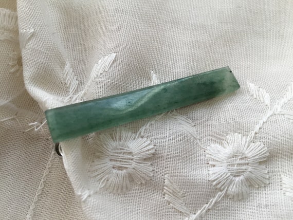 Solid green mens tie clip/ aventurine stone tie clip/St. Patricks clip/ mens suit accessories/high fashion man/metrosexual attire