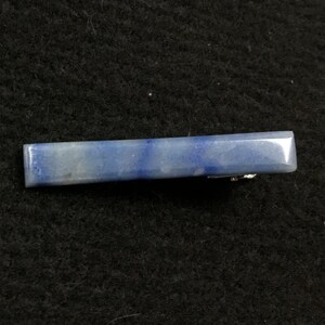 Blue tie bar/light blue stone/blue agate tie bar/mens accessories/professional mans suit accessories