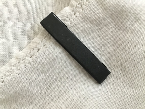 Flat black tie clip/black slate tie clip/ black chalkboard tie clip/ teachers tie clip/mans tie accessories/
