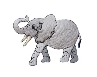 BRAND NEW PINK GREY BABY ELEPHANT IRON ON APPLIQUE MOTIF PATCH