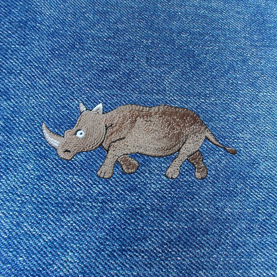 Rhinoceros Rhino Embroidered Iron On Patch Heat Seal Applique Etsy
