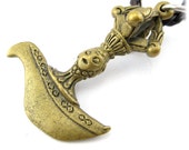 Brass Tibetan Charm Vajra Necklace Buddhist Charm Kartika Blade Dorje Feng shui Pendant Hindu Charm Pendant Spiritual Charm
