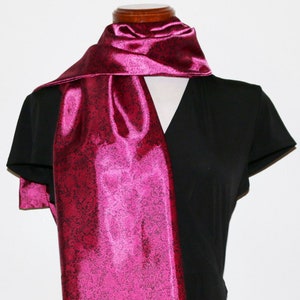 Pink charmeuse scarf/lightweight paisley print/flat scarf/great gift for mom sister aunt friend/valentine gift for her