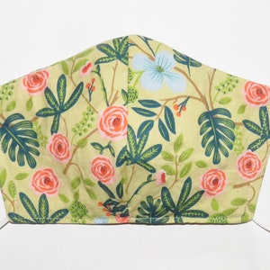 Teen girls floral face mask/size large/ear loop adjusters/cotton/filter/steel nose wire/spring summer face mask/ready to ship
