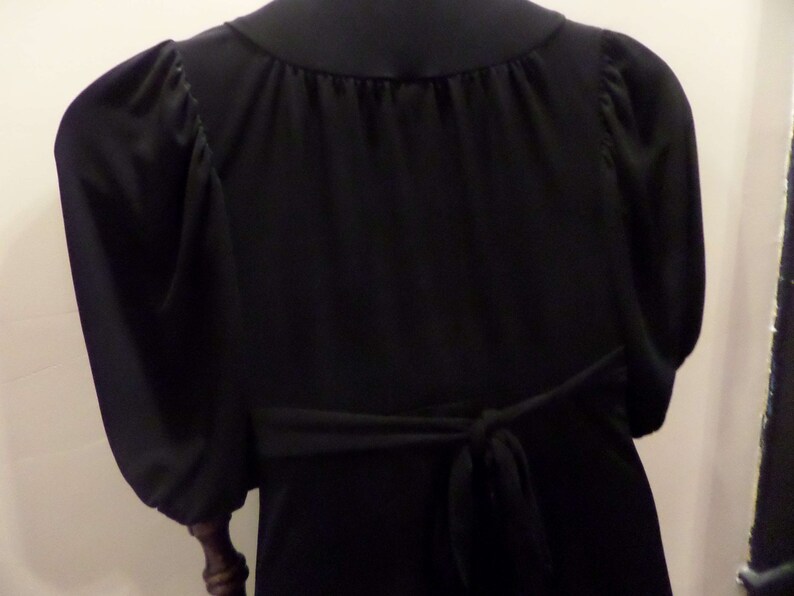 NEW PRICE 1980/'s Little Black Dress with V-Neck that Ties in the Back
