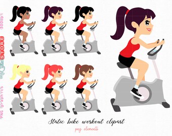 digital stickers for personal and commercial use Woman clipart workout plank 30 days challenge png graphics