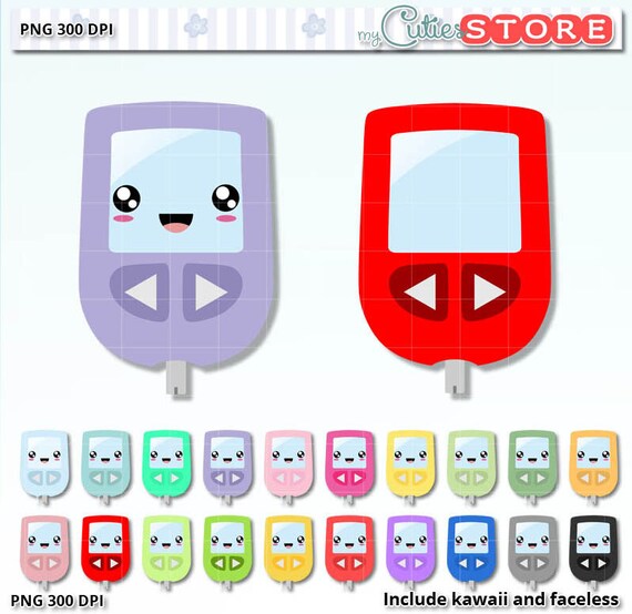 Download Glucose Meter Kawaii Clipart Blood Sugar Glucometer | Etsy