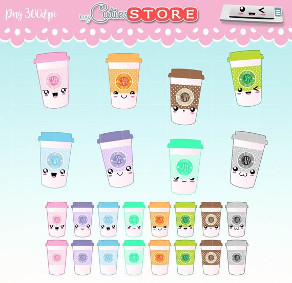 Doodle Coffee Kawaii Clipart Starbucks Clip Art Set Doodle Coffee Kawaii Clipart Starbucks Clip Art Set