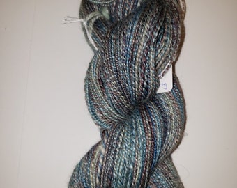 Handspun Yarn for Knitting-Wool and Silk-Forest Tones 2ply