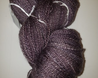 Handspun Yarn for Knitting-Wool and Silk-Burgundy 2ply