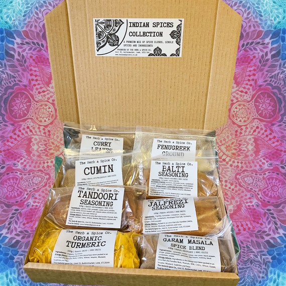 Indian Curry Spices Kit Dabba Masala, Tandoori, Balti, Jalfrezi, Turmeric, Curry Leaves, Cumin, Great Value Bumper Pack FREE P&P