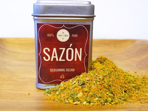 Sazon Spanish Paella Seasoning Rub Tin | Vegan | No Added Suger | Hand Blended | Hand Made | Organic Turmeric |35g