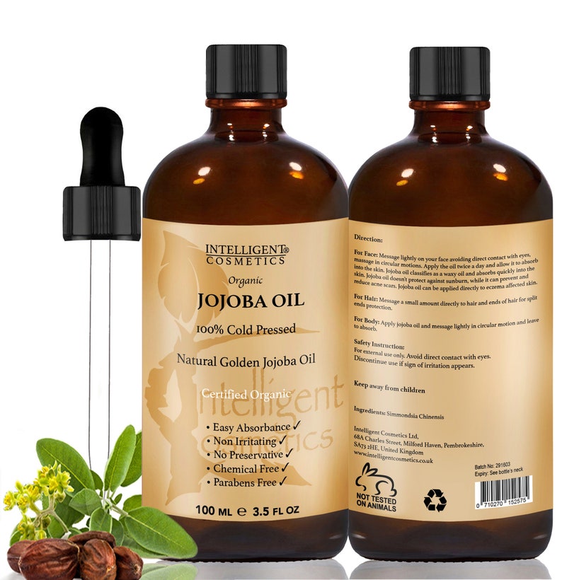 Jojoba Oil 100 Cold Pressed Pure Certified Organic 100ml for Etsy UK