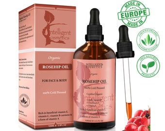 Organic Rosehip Oil: Cold Pressed, Virgin, Unrefined - Face, Skin & Body