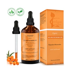 SEA BUCKTHORN Oil 100ML Pure 100% Cold Pressed Organic Unrefined & Natural, Repairs Damaged Skin Calms Irritated Skin Heals Rosacea NEW